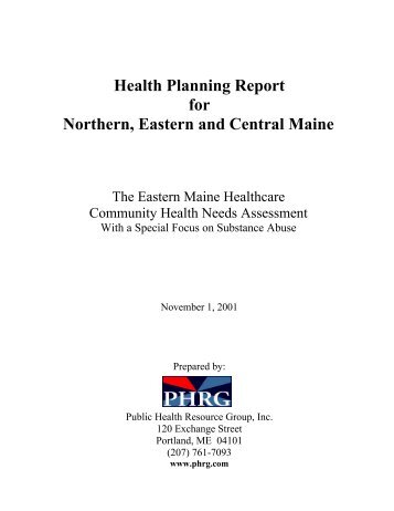 Health Planning Report for Northern, Eastern and Central Maine