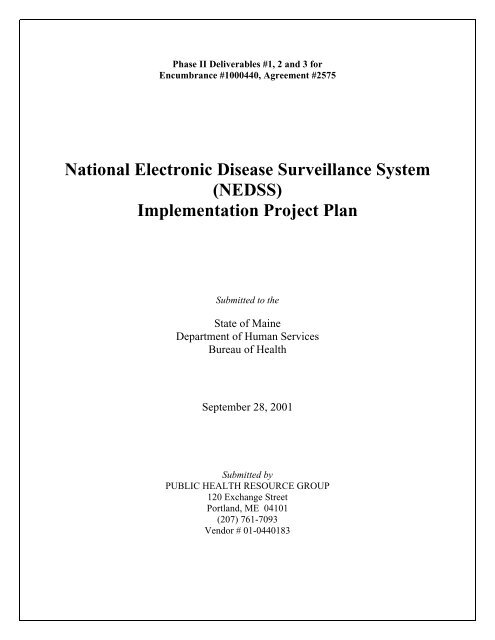 National Electronic Disease Surveillance System (NEDSS ...