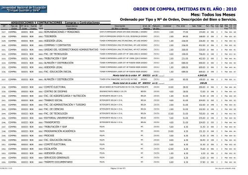 ORDENES DE COMPRAS 2010 RO Y RDR