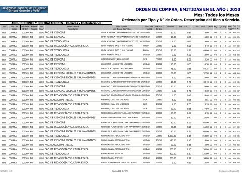 ORDENES DE COMPRAS 2010 RO Y RDR