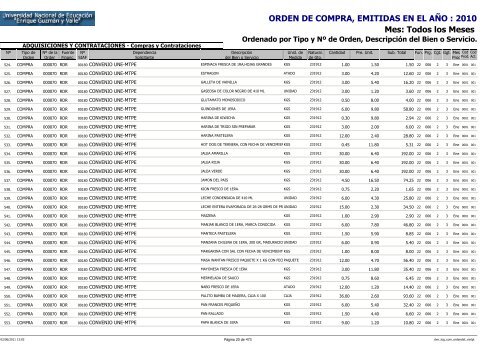 ORDENES DE COMPRAS 2010 RO Y RDR