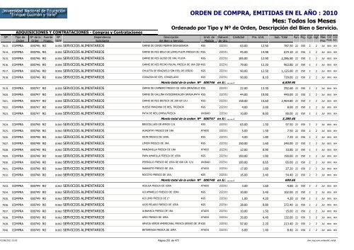 ORDENES DE COMPRAS 2010 RO Y RDR