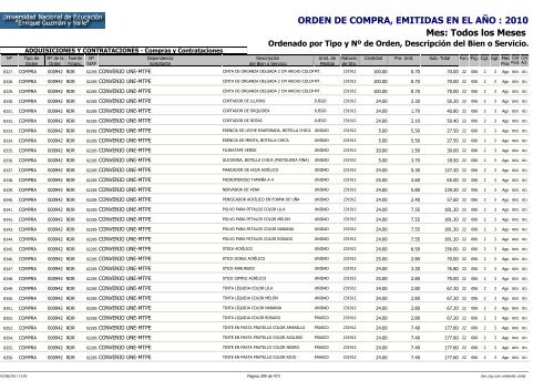 ORDENES DE COMPRAS 2010 RO Y RDR