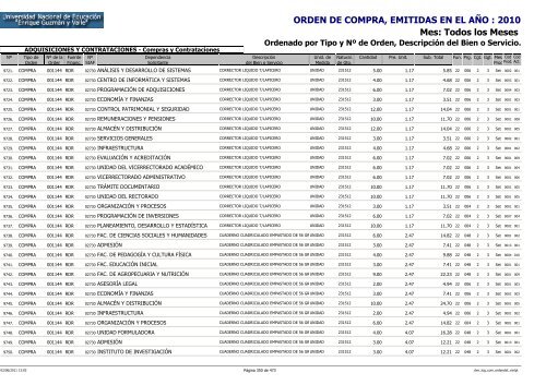 ORDENES DE COMPRAS 2010 RO Y RDR