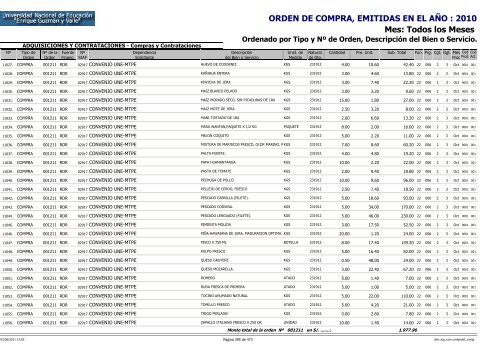 ORDENES DE COMPRAS 2010 RO Y RDR