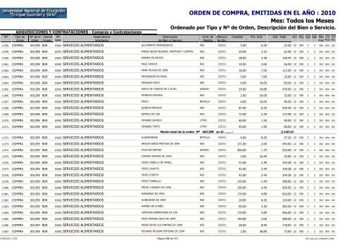 ORDENES DE COMPRAS 2010 RO Y RDR