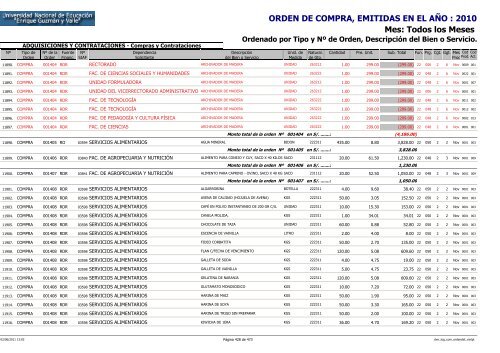 ORDENES DE COMPRAS 2010 RO Y RDR