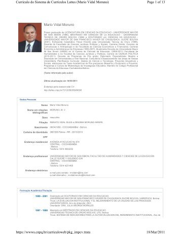 Mario Vidal Moruno Page 1 of 13 CurrÃ­culo do Sistema de ... - Uneb