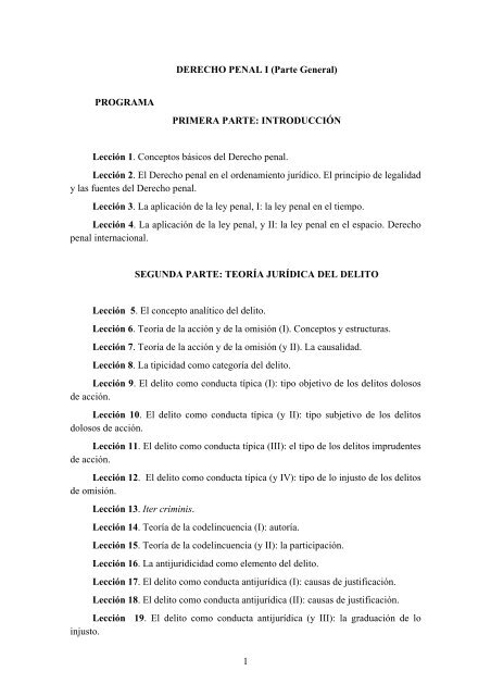 Derecho Penal I - Uned