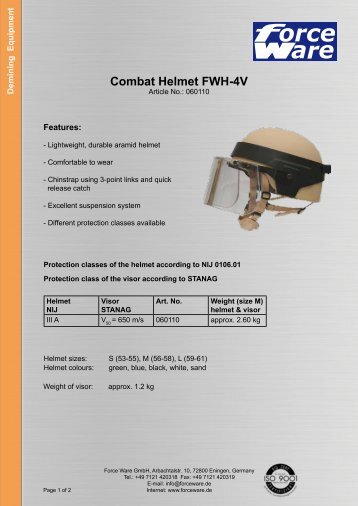 Combat Helmet FWH-4V - Force Ware