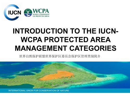 INTRODUCTION TO THE IUCN- WCPA PROTECTED AREA ...