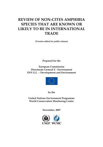 review of non-cites amphibia species that are known or likely to be ...