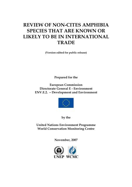 review of non-cites amphibia species that are known or likely to be ...