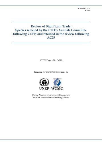 2012. Review of Significant Trade - Cites