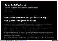 Backtalksystems- Get professionally designed chiropractic cards