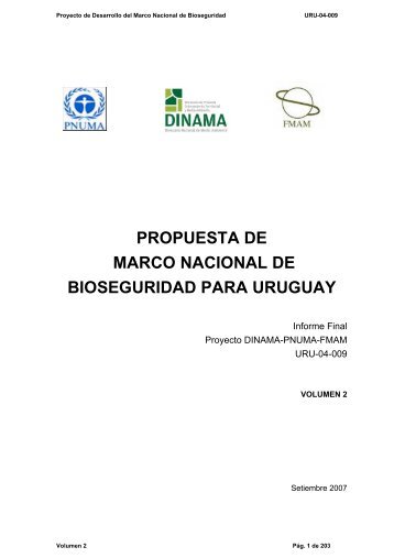 propuesta de marco nacional de bioseguridad para uruguay