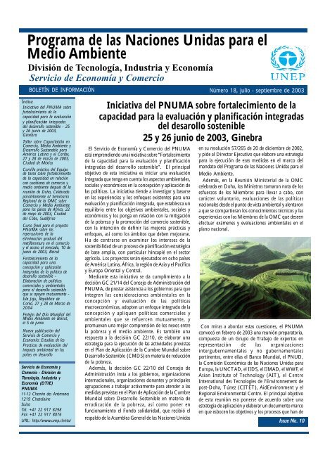 Programa de las Naciones Unidas para el Medio Ambiente - UNEP