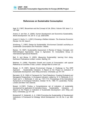 References on Sustainable Consumption (PDF) - UNEP