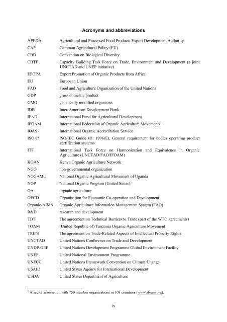 Best Practices for Organic Policy - What developing country - UNEP