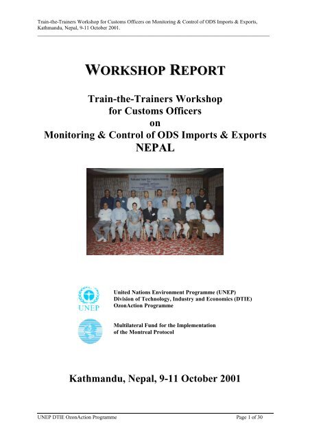 Nepal Customs Training Workshop Report Kathmandu Dtie