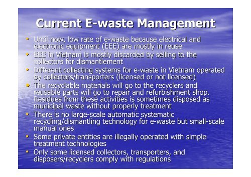 INTRODUCTION ON E-WASTE MANAGEMENT IN VIETNAM - GEC