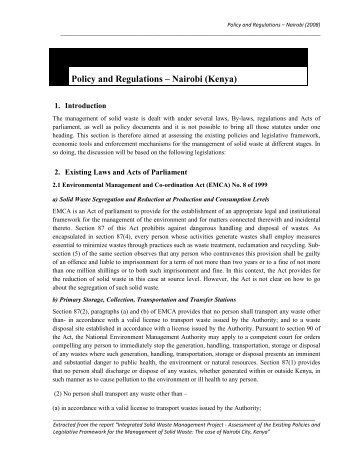 Policy and Regulations â Nairobi (Kenya)