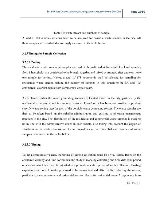 solid waste characterization and quantification of bahir dar city for ...