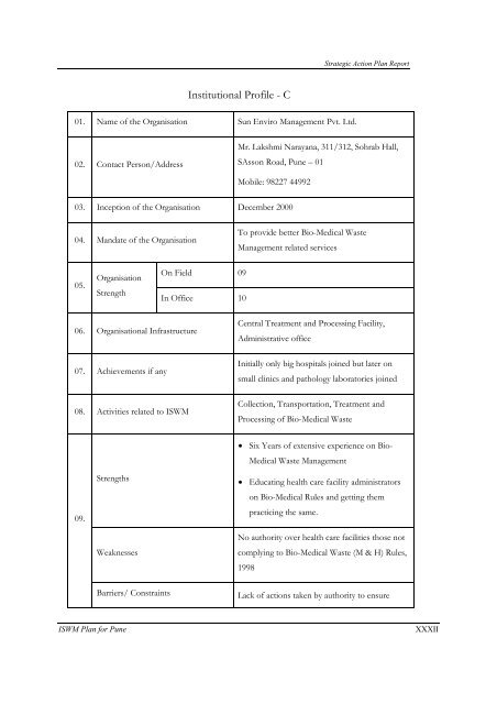 Strategic Action Plan - International Environmental Technology Centre