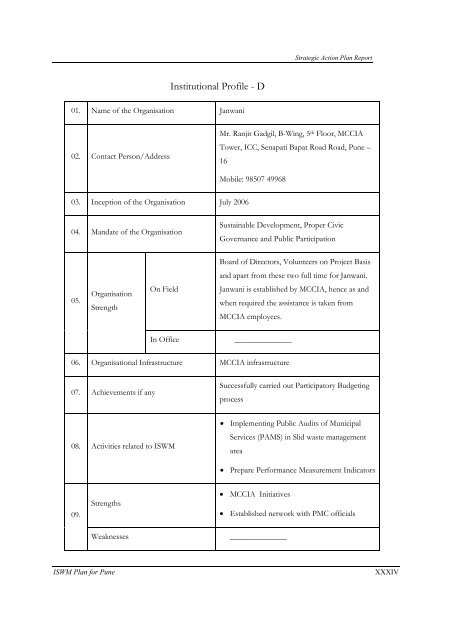 Strategic Action Plan - International Environmental Technology Centre