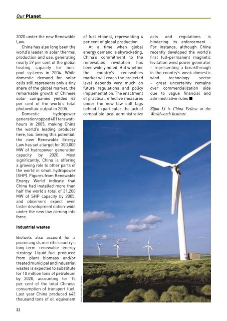 UNEP Magazine "Climate change and economic development"