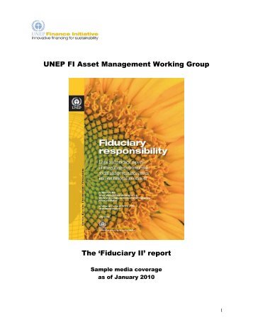 UNEP FI Asset Management Working Group The - UNEP Finance ...