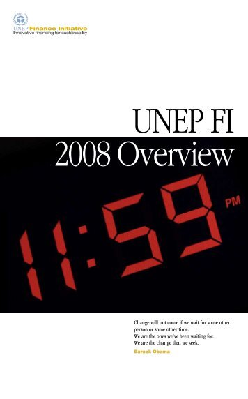 UNEP FI 2008 Overview - UNEP Finance Initiative