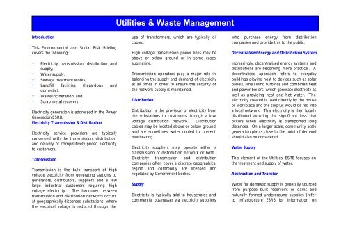 Utilities & Waste Management - UNEP Finance Initiative