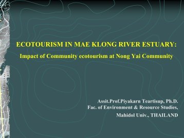 ECOTOURISM IN MAE KLONG RIVER ESTUARY