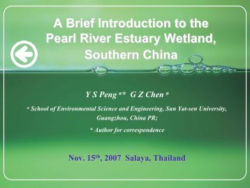 Management of the Pearl River Estuary Wetland in China