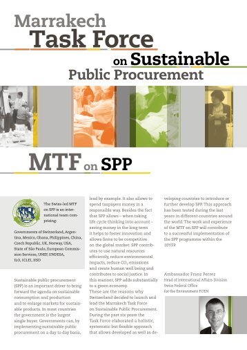 Marrakech Task Force on Sustainable Public Procurement ... - DTIE