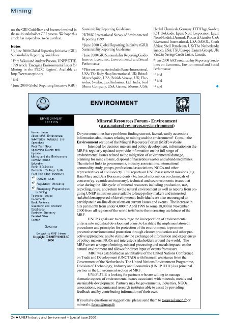 Mining and Sustainable Development II - DTIE