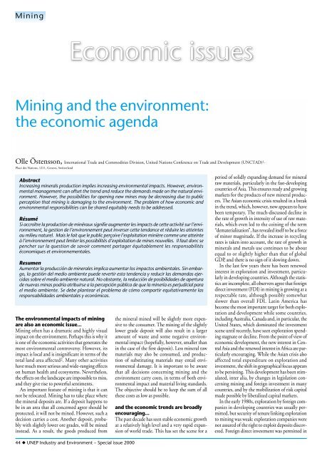 Mining and Sustainable Development II - DTIE