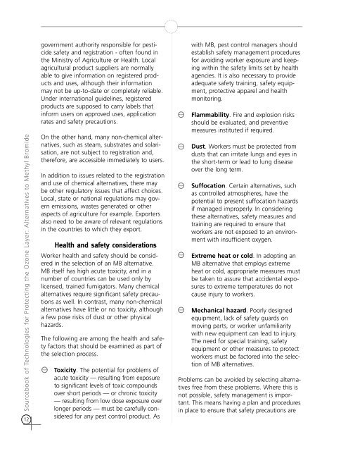 Alternatives to Methyl Bromide - DTIE