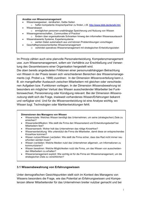 Kompetenzen sind wertvoll - Lerntransfer und Wissensmanagement ...