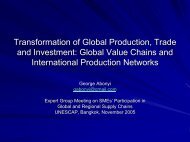 Transformation of Global Production, Trade and Investment - Escap