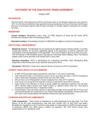 Factsheet of the Asia-Pacific Trade Agreement, Oct 2007 - Escap