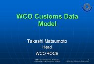 WCO Customs Data Model - Escap