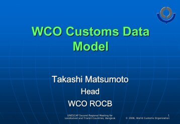 WCO Customs Data Model - Escap