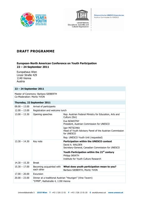 DRAFT PROGRAMME