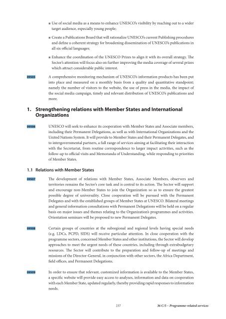 UNESCO. General Conference; 36th; 36 C/5: volume 1: Draft ...