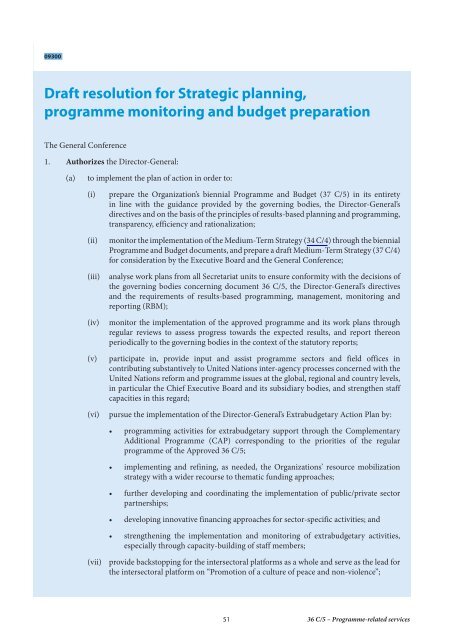 UNESCO. General Conference; 36th; 36 C/5: volume 1: Draft ...