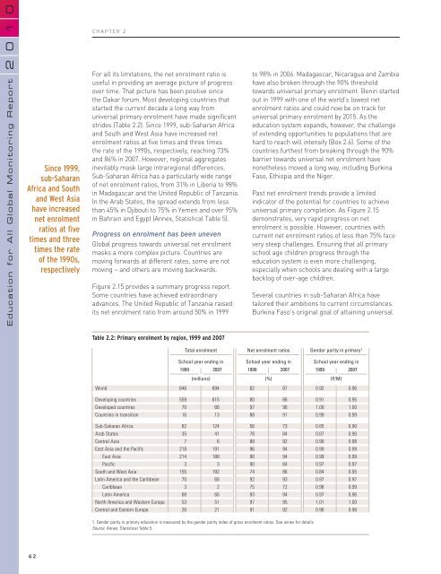 Chapter 2. Progress towards the EFA goals - Unesco