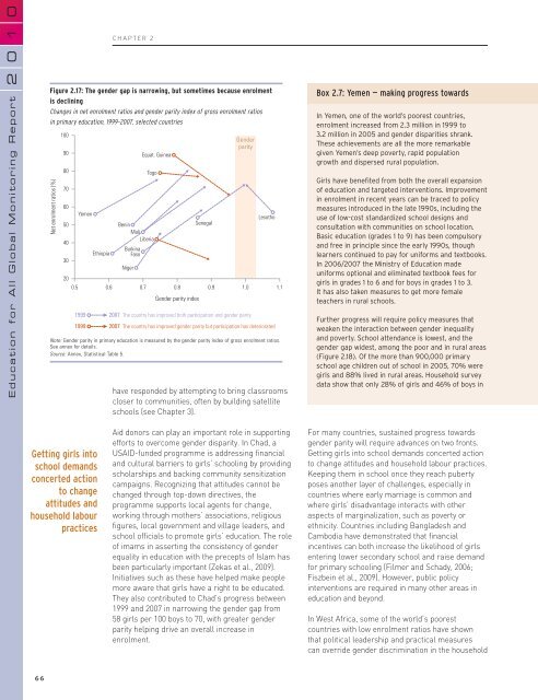 Chapter 2. Progress towards the EFA goals - Unesco