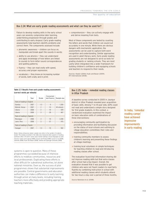 Chapter 2. Progress towards the EFA goals - Unesco